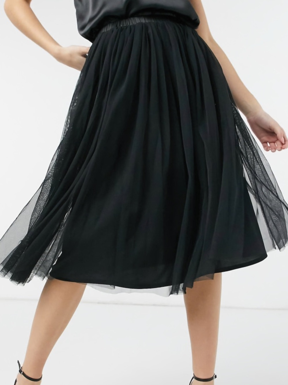 Tulle midi skirt